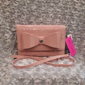 Betsey Johnson Blush Crossbody Chain Strap w Heart